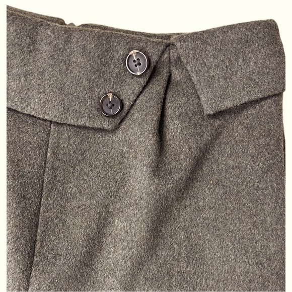 ASM ANNA Wool blend Fold Waist Wide Leg Cropped Pants Trousers Quiet Luxury - Picture 2 of 9